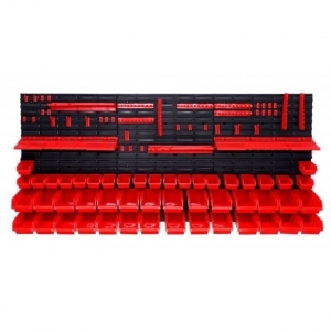 Wall-mounted tool rack with boxes and holders, 74 pcs | Baltic Diag