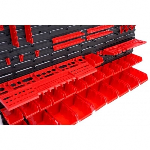 Настенный стеллаж для инструментов с ящиками и держателями, 43 предмета | Baltic Diag