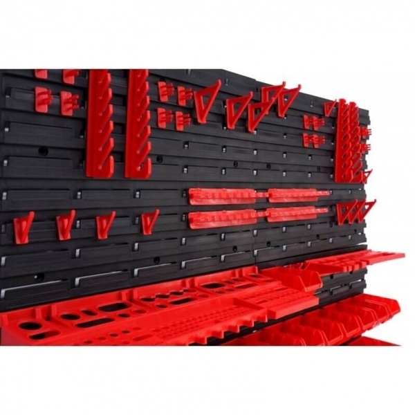 Настенный стеллаж для инструментов с ящиками и держателями, 43 предмета | Baltic Diag