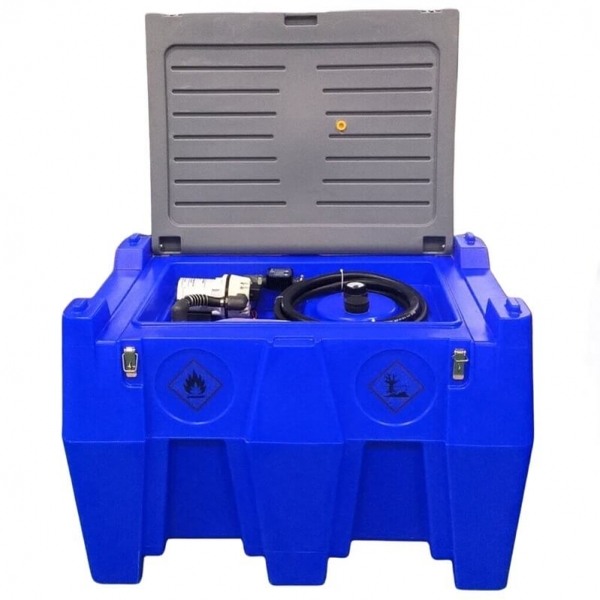 Mobile AdBlue tank 440L (plastic) with 12V ACAD40 pump, automatic nozzle, and filter