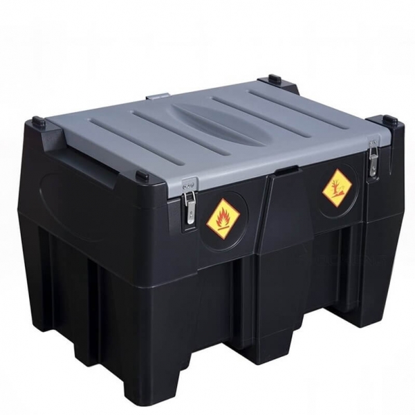 Mobile fuel tank 440L (plastic) with 12V DCTP40 pump, automatic nozzle, and filter