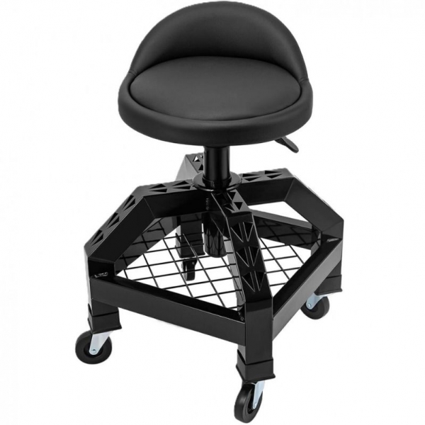 Height-adjustable workshop chair with backrest (tall)