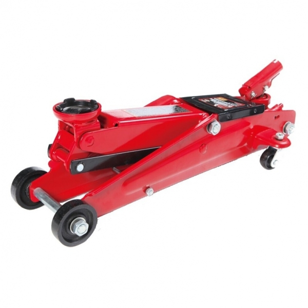 Trolley jack with wheels and swivel handle, 3 t