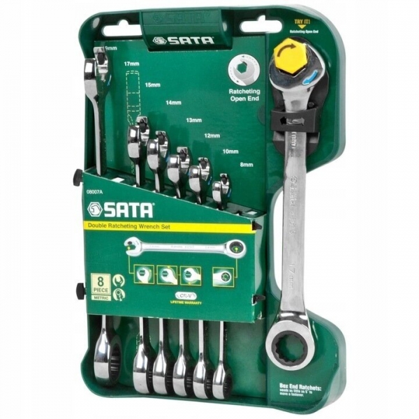 Combination ratchet wrench set 8 pcs (8–19 mm)