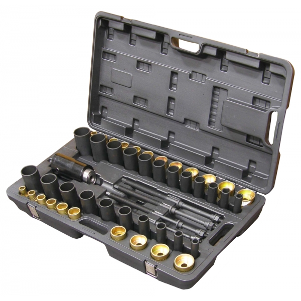Universal bushing pressing kit with hydraulic cylinder