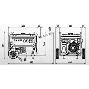Mobile petrol generata Mosa GE 6900 6.5 kW | Baltic Diag