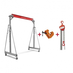 Mobile gantry crane 3T with chain hoist and beam clamp MW Tools | Baltic Diag