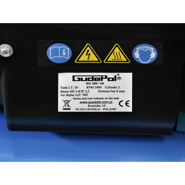 GudePol Air Compressor 50 L, 380 L/min, 8 bar | Baltic Diag