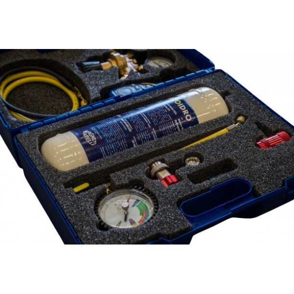 Hydrogen leak detection kit for automotive A/C systems