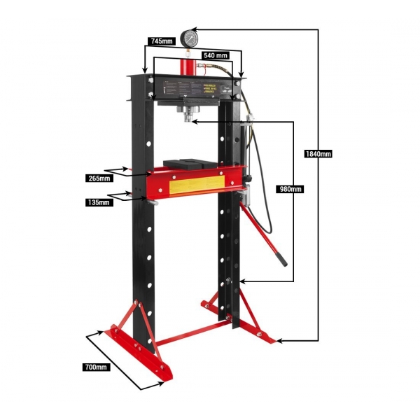 Pneumatic-hydraulic press 30 tons Redats H-380P | Baltic Diag