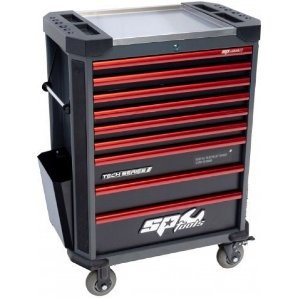 Tool trolley with 9 drawers and 214 tools TOOLKIT TECH Series SP Tools