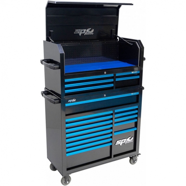 Tool trolley with 14 drawers and an additional 5 upright cabinet SPtools Custom series | Baltic Diag Tool trolley with 14 drawers and an additional 5 upright cabinet SPtools Custom series | Baltic Diag