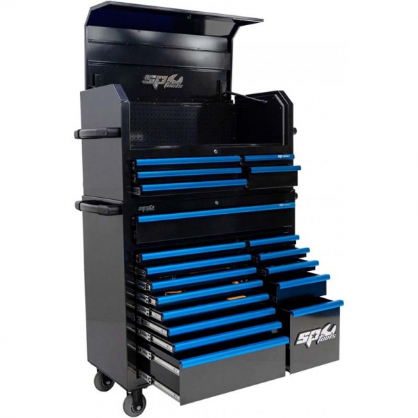 Tool trolley with 14 drawers and an additional 5 upright cabinet SPtools Custom series | Baltic Diag Tool trolley with 14 drawers and an additional 5 upright cabinet SPtools Custom series | Baltic Diag