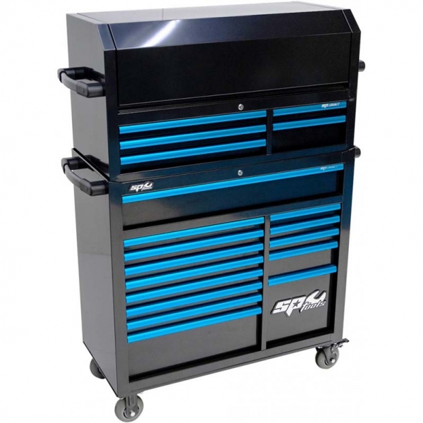 Tool trolley with 14 drawers and an additional 5 upright cabinet SPtools Custom series | Baltic Diag Tool trolley with 14 drawers and an additional 5 upright cabinet SPtools Custom series | Baltic Diag