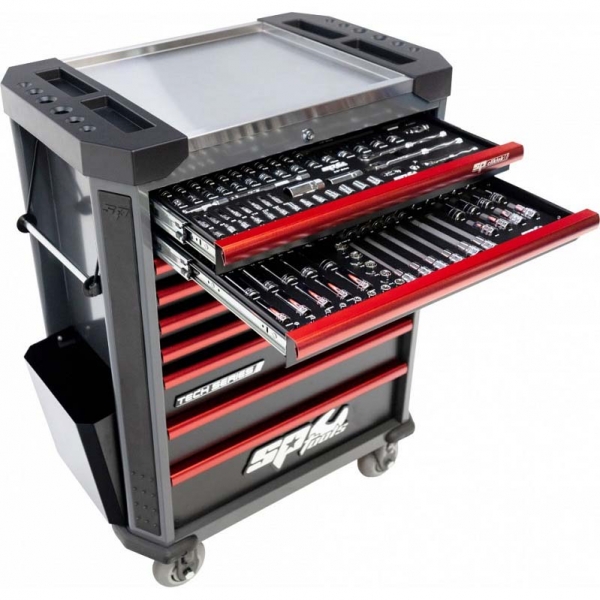 Tool trolley with 9 drawers and 387 tools SP Tools Tech Series | Baltic Diag Tool trolley with 9 drawers and 387 tools SP Tools Tech Series | Baltic Diag