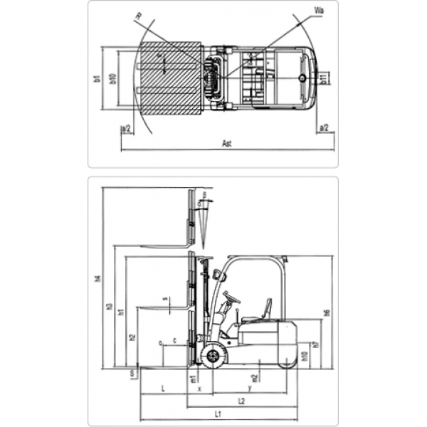 Electric forklift 2500 kg NH Handling NH2548-N | Baltic Diag