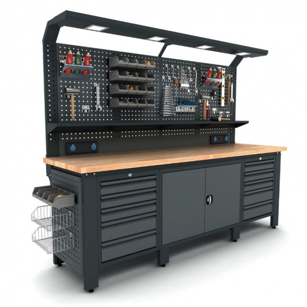 Workbench with perforated panel Valkenpower ver. 2