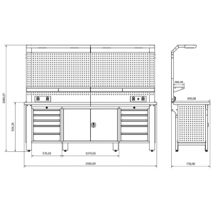 Workbench with perforated panel Valkenpower ver. 2 | Baltic Diag