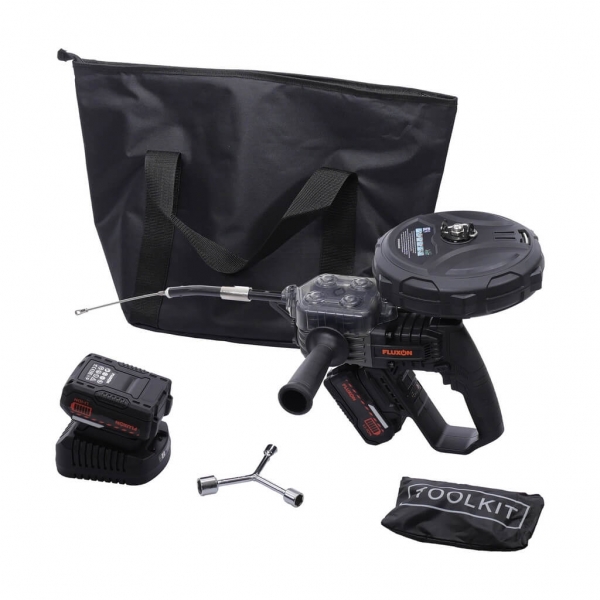 Cordless cable pulling device FLUXON 80kg 20m with battery and charger | Baltic Diag