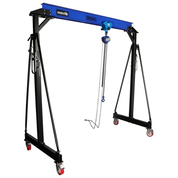 Mobile gantry crane 2 t with trolley and manual chain hoist Mammuth