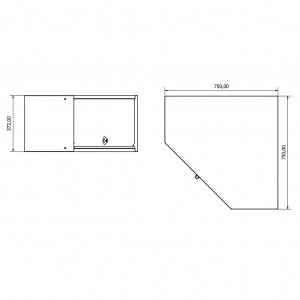 Hanging small one-door corner cabinet Valkenpower | Baltic Diag