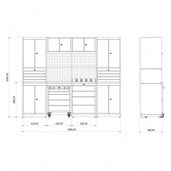 Modular Workbench Set Valkenpower Series F | Baltic Diag