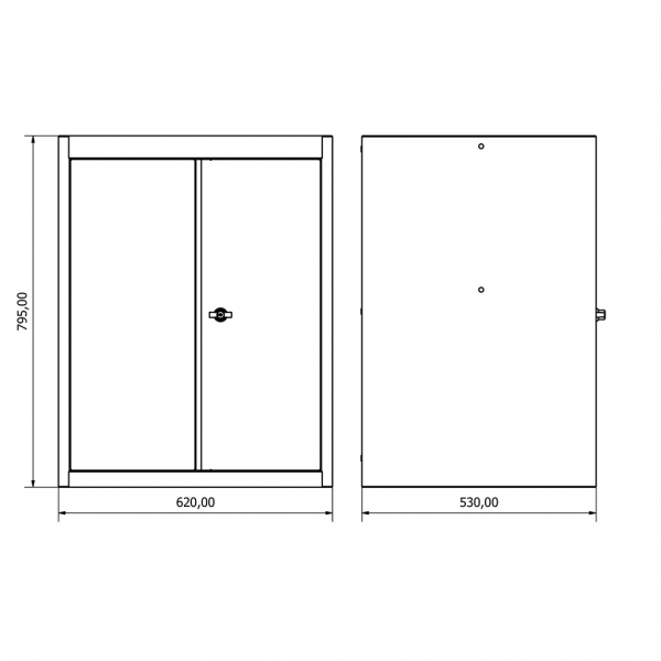 Low two-door wardrobe Valkenpower | Baltic Diag