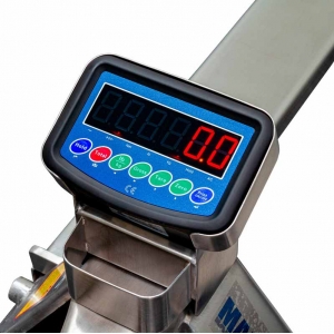 Pallet truck with scale 2500 kg stainless steel 115 cm Mammuth | Baltic Diag