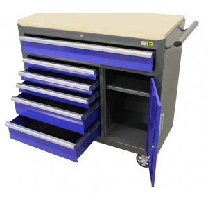 Mobile tool trolley with 6 drawers and cabinet | Baltic Diag