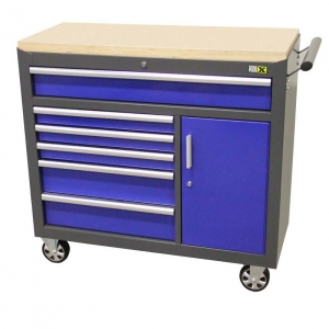 Mobile tool trolley with 6 drawers and cabinet | Baltic Diag