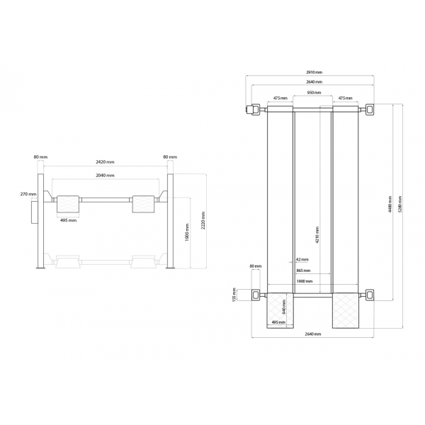4-х колонный мобильный подъемник Weber Autolift 3.6 | Baltic Diag
