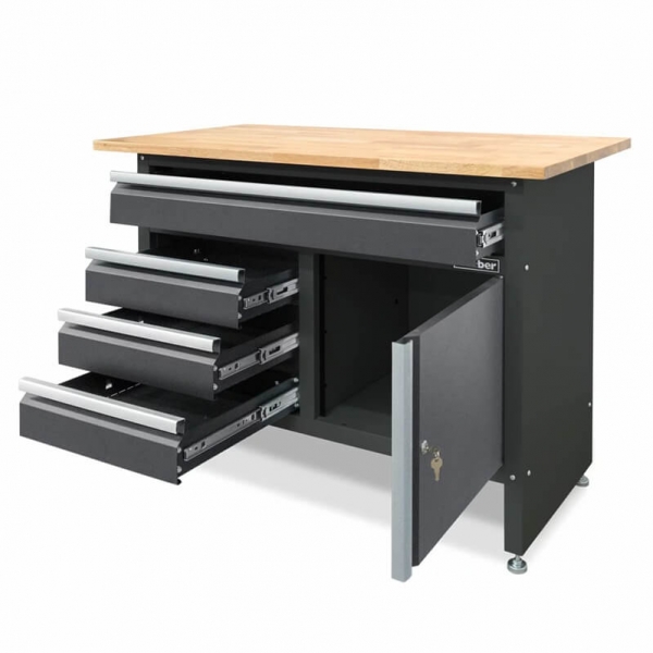 Compact workbench with 120 x 60 cm wooden worktop Weber | Baltic Diag Compact workbench with 120 x 60 cm wooden worktop Weber | Baltic Diag