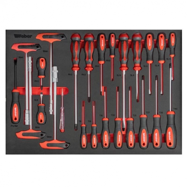 Mobile workshop trolley with 9 drawers and wooden worktop, filled with 298 tools | Baltic Diag