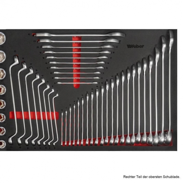 Mobile workshop trolley with 9 drawers and wooden worktop, filled with 298 tools | Baltic Diag