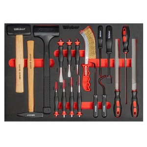 Mobile workshop trolley with 9 drawers and wooden worktop, filled with 298 tools | Baltic Diag