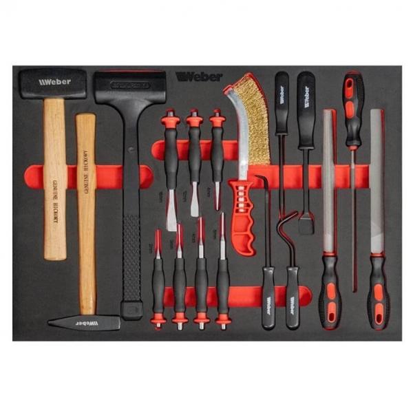 Mobile workshop trolley with 9 drawers and wooden worktop, filled with 298 tools | Baltic Diag