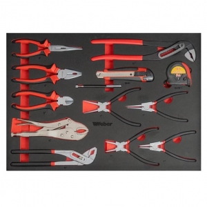 Mobile workshop trolley with 9 drawers and wooden worktop, filled with 298 tools | Baltic Diag