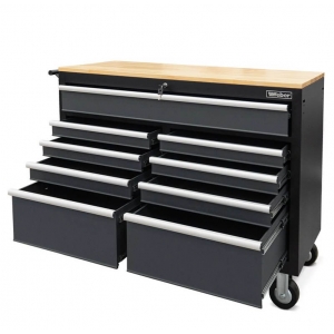 Mobile workshop trolley with 9 drawers and wooden worktop Weber | Baltic Diag