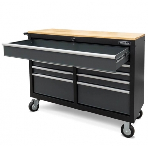 Mobile workshop trolley with 9 drawers and wooden worktop Weber | Baltic Diag