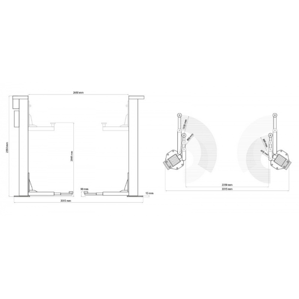 Электромеханический двухстоечный лифт Weber C-2.30 | Baltic Diag