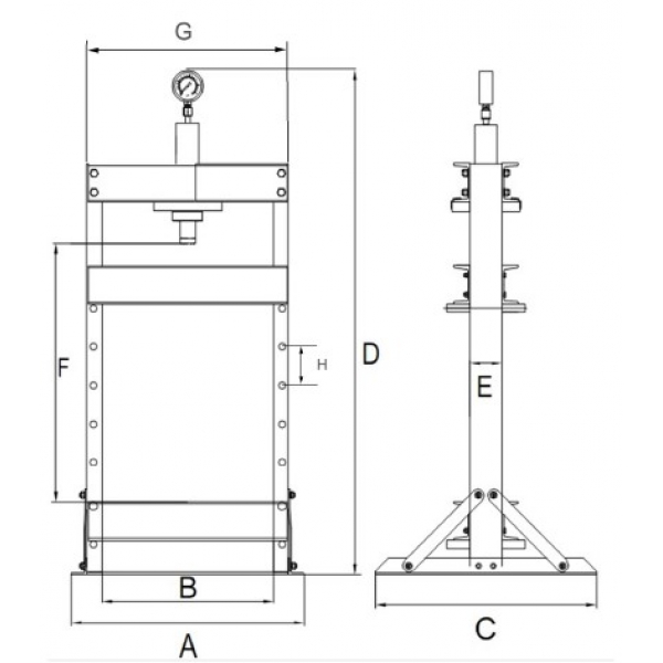 Hydraulic press 20 tons with foot pedal | Baltic Diag