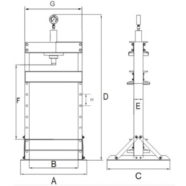 Pneumo-hydraulic press 50 tons | Baltic Diag