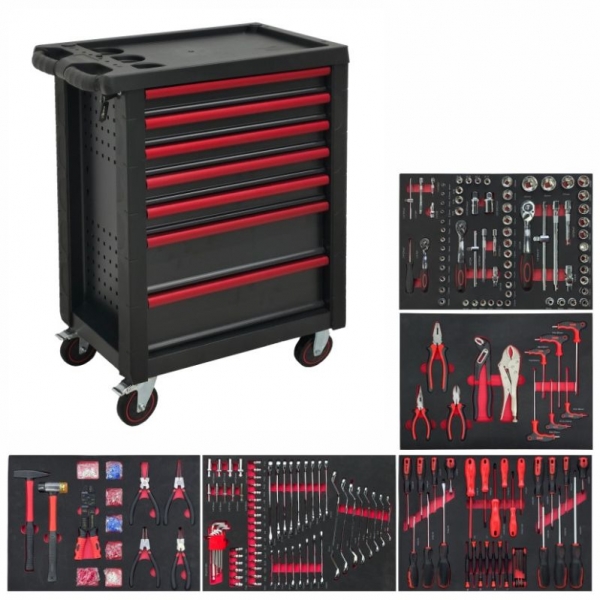 Tool trolley with 7 drawers and 420 tools BD-34