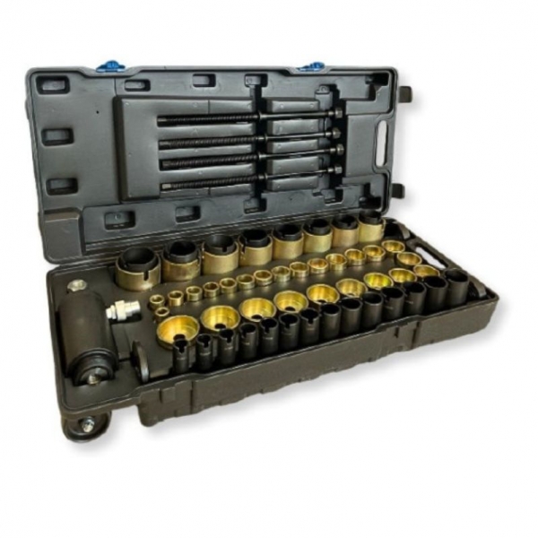 Professional hydraulic kit for removing and installing bushes, bearings, and seals 16–88 mm