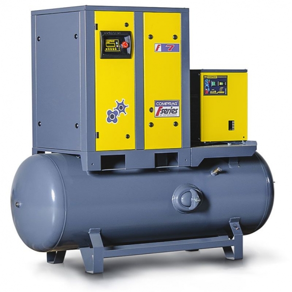 Screw air compressor with air tank and air dryer 11 kW Comprag