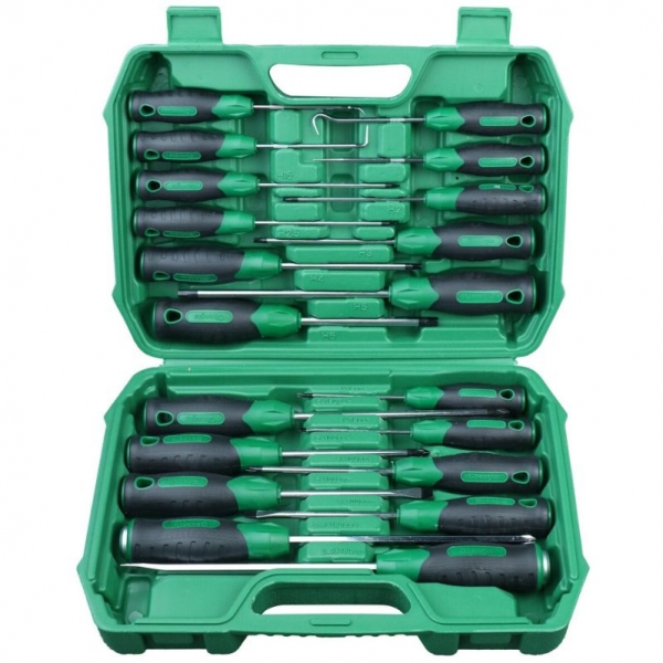 Screwdriver set 20 pcs (Flat, PH, HEX, Hooks)