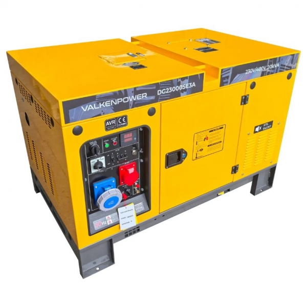 Valkenpower 16 kW portable diesel generator with a sound-insulated enclosure