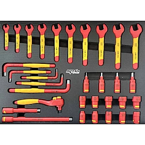 Instrumentu ratiņi elektrisko automobiļu remontam ar 9 atvilktnēm, 199 instrumentiem un datora statīvu SP Tools Tech Series