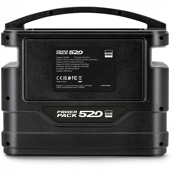 Portable power station 500 W Power Pack 520 GYS