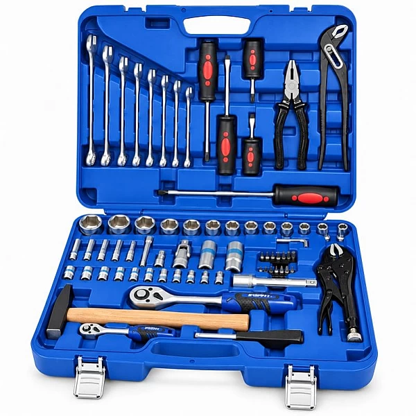 1/4" + 1/2" socket and tool set, 72 pcs.